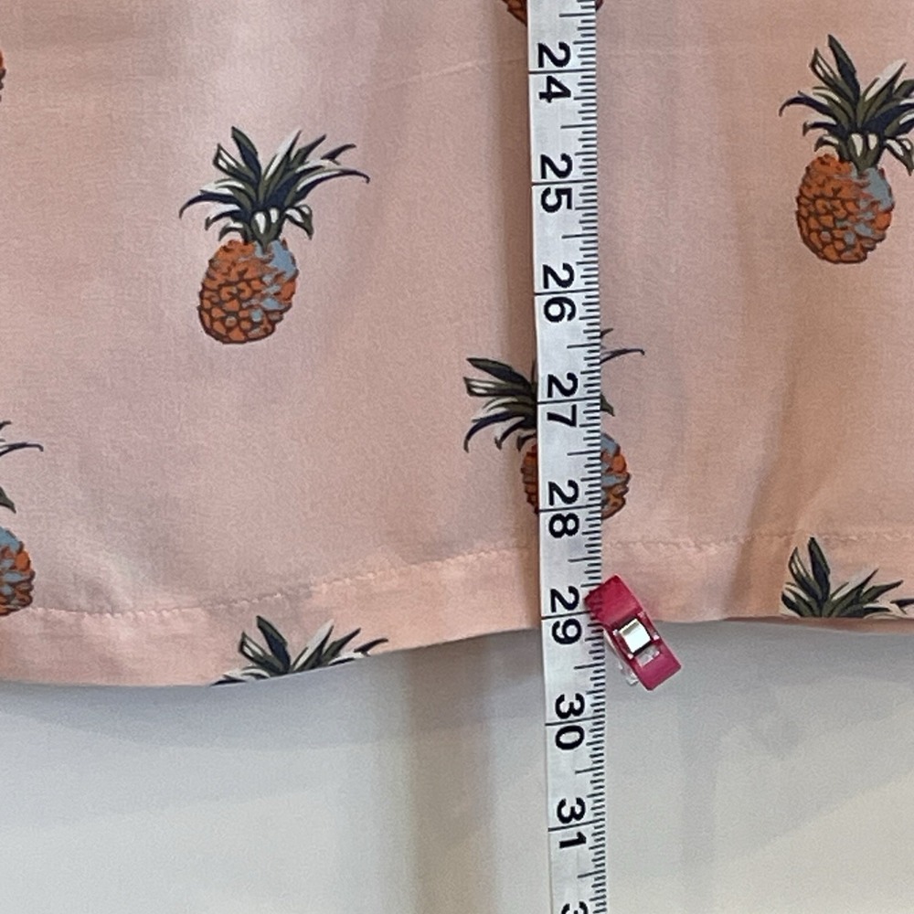 Cactus Man Ricky Singh Mens Large Cotton Short Sleeve Shirt Pineapple Pink Aloha - Picture 6 of 13